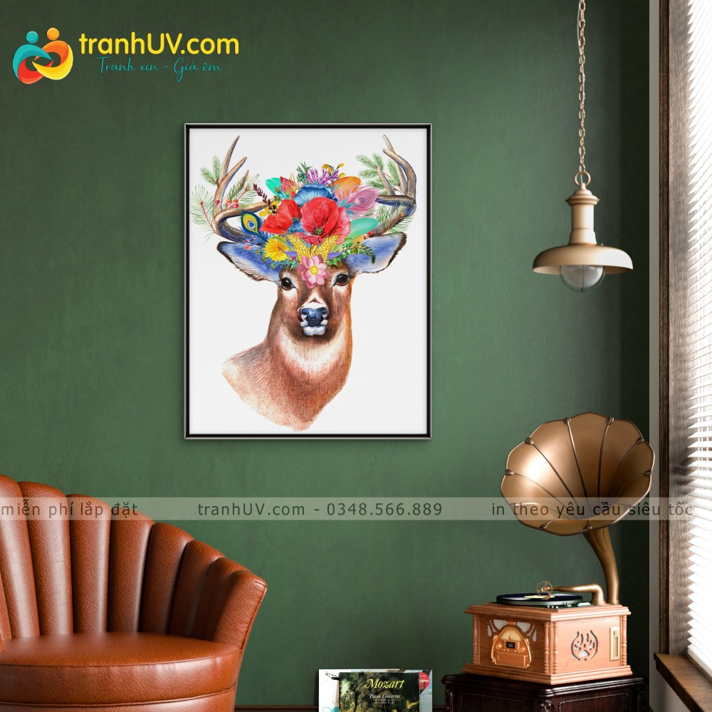Tranh Sắc Hoa Trên Đầu Hươu - DV0021