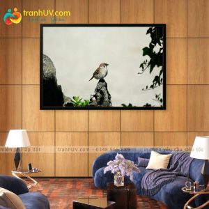 Tranh Chim Sẻ Trên Mỏm Đá - DV0017