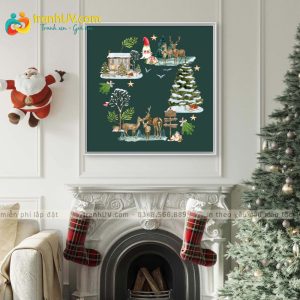 Tranh Giáng Sinh Trong Rừng Tuyết - HH019