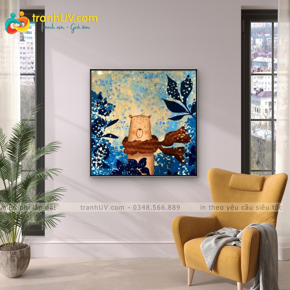 Tranh Gấu Nhỏ Giữa Trời Sao - HH022