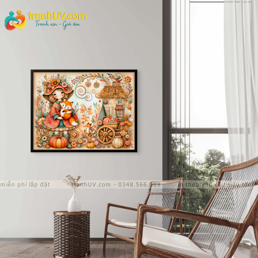 Tranh Cô Bé Ôm Giấc Mơ - HH024