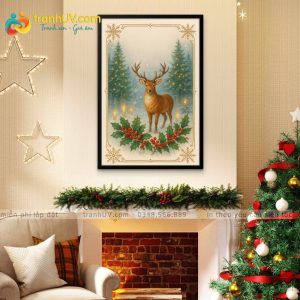 Tranh Hươu Sao Trong Đêm Giáng Sinh - DV0019