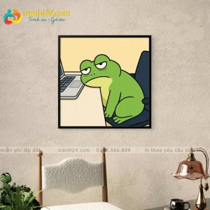 Tranh Chú Ếch Nghỉ Giữa Ca Làm - DV0027