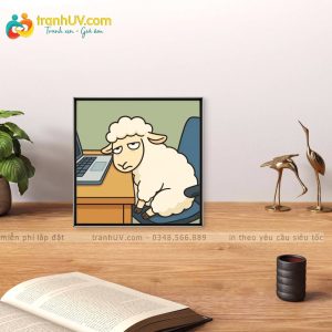 Tranh Chú Cừu Nghỉ Giữa Ca Làm - DV0031