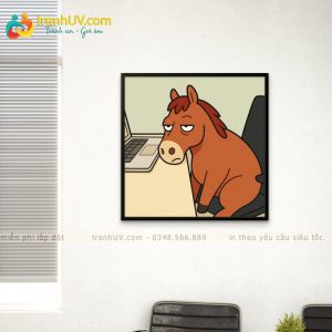 Tranh Chú Ngựa Nghỉ Giữa Ca Làm - DV0033