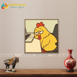 Tranh Chú Gà Nghỉ Giữa Ca Làm - DV0034