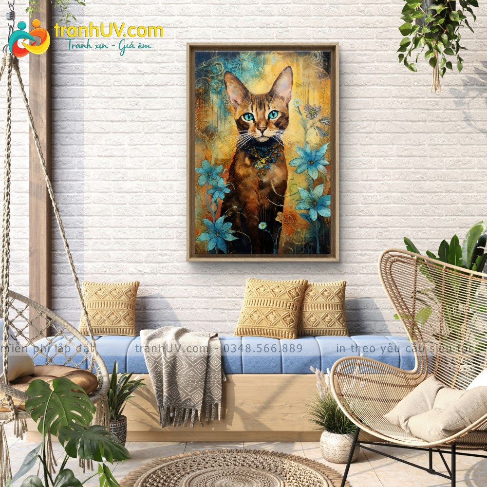 Tranh Mắt Biếc và Hoa - DV0035