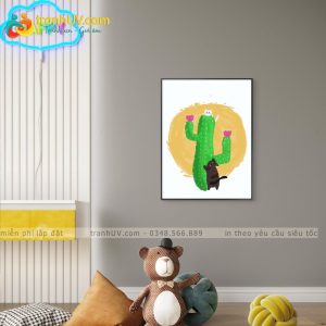 Tranh Xương Rồng Và Mèo Nhỏ - HH027