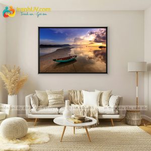 Tranh Thuyền Lặng Lúc Hoàng Hôn - PC063