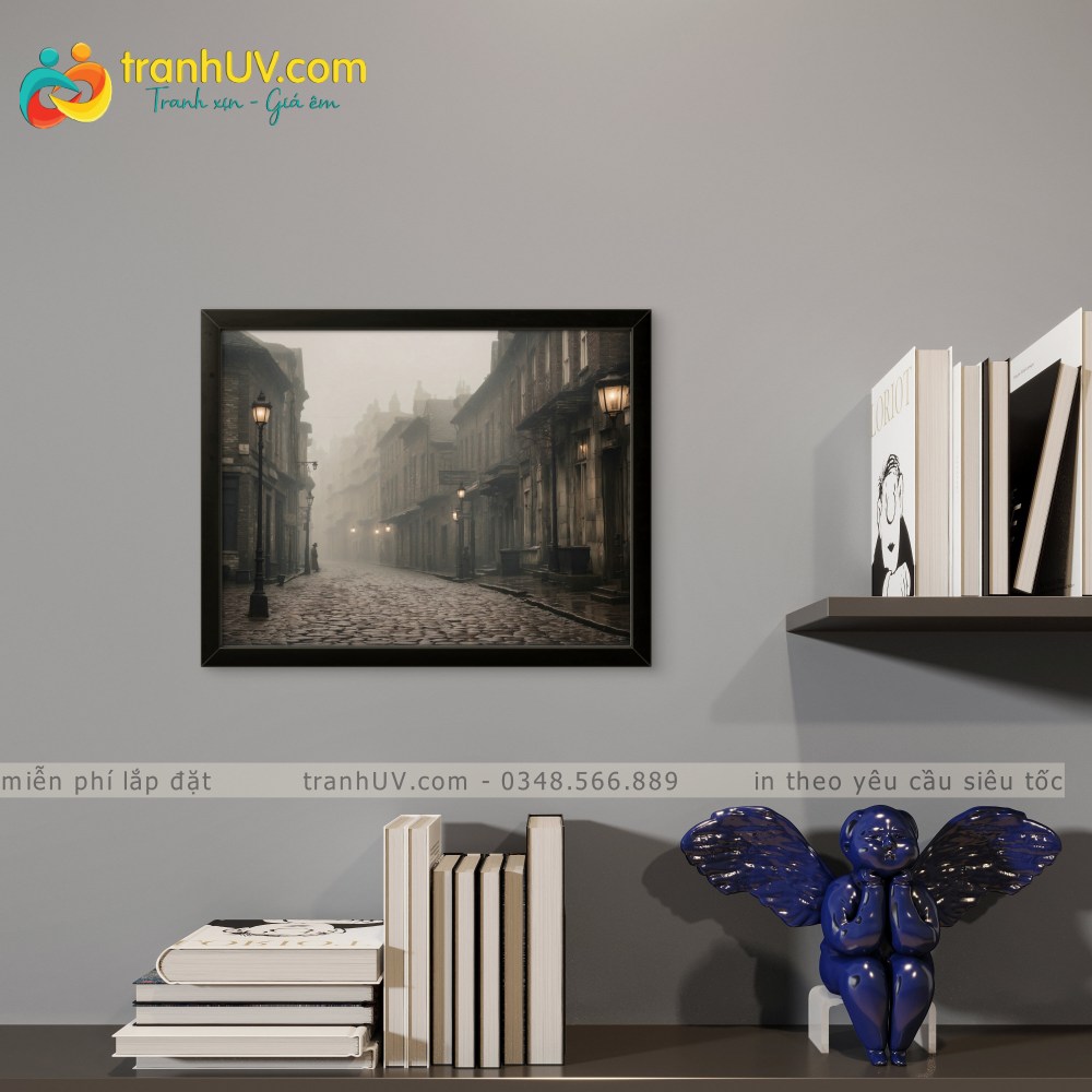 Tranh Phố Cổ Trong Sương - PC057