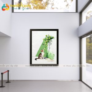 Tranh Mèo Nhỏ Ngắm Bướm Bay - DV0051