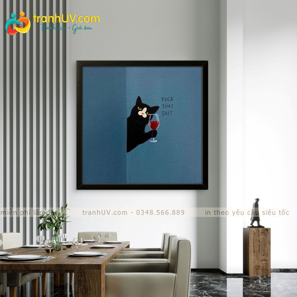 Tranh Mèo và rượu đỏ - DV0056